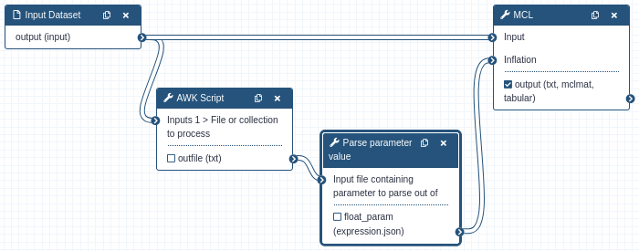 Galaxy workflow demonstrating specifying tool parameter at runtime