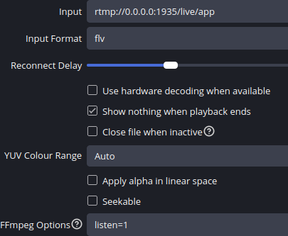 OBS Media Source settings
